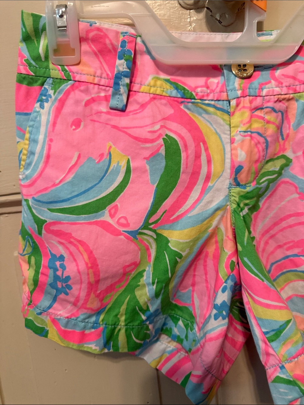Lilly Pulitzer Pink Floral High-Waist Women’s Shorts - Picture 2 of 7